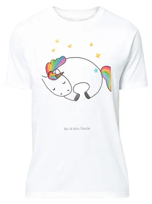 Produktbild von Mr. & Mrs. Panda S T-Shirt Einhorn Nacht - Weiß - Geschenk, Menschen, Tshirt, Shirt, Lustiges, Traum, oberteil, Freundin, Unicorn