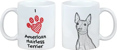Immagine prodotto di American Hairless Terrier, cane nudo americano - Tazza con cane, adorabile tazza con grafica, regalo con la tua foto del marchio Art-Dog