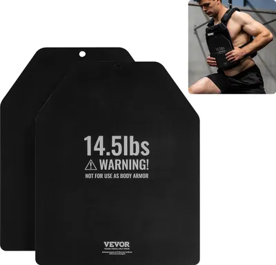 Obrázek produktu pro VEVOR zátěžová deska do vesty 15 lbs x 2-pack Prémiové ocelové zátěžové desky, ergonomicky tvarované - WOD Extra zátěž pro zátěžovou vestu