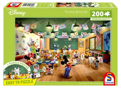 Immagine prodotto di Puzzle Schmidt Spiele da 200 pezzi: Thomas Kinkade, Topolino e Minnie, Schoolhouse 56599