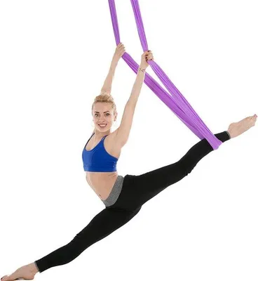 Produktbild von Famanu Yoga-Hängematte Luft Yoga Schaukel - Fitness Akrobatik - Hohe Tragkraft - 280x100 cm - Lila
