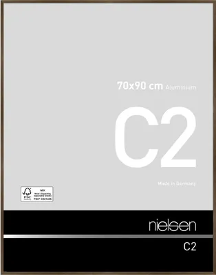 Produktbild von nielsen Aluminium Bilderrahmen C2, 70x90 cm, Struktur Walnuss Matt