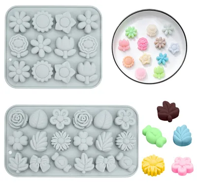 Produktbild von Silikonform für Blumen - BPA-frei - Zur Herstellung von Pralinen und Dekorationen - 2 Stück