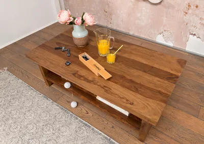 Produktbild von MASSIVMOEBEL24 Couchtisch Sheesham 130x70x45 noble unique lackiert SYDNEY #121