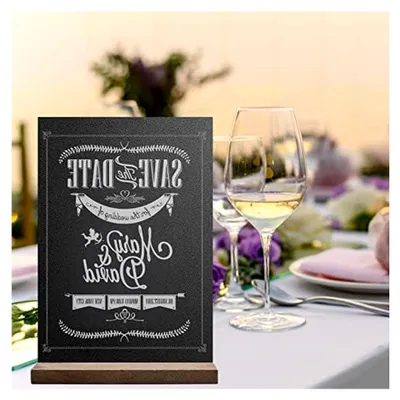 Produktbild von 2 Stück Mini-Tafeln mit Staffelei Tischtafeln doppelseitige Kreidetafeln für Hochzeit Party Geburtstag Tischdekoration für Menü