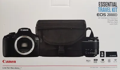 Obrázek produktu pro Canon EOS 2000D 18-55 DC + SB130 + 16GB, 24,1 MP, 6000 x 4000 px, CMOS, Full HD, 475 g, Černá