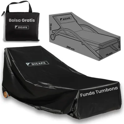 Imagen del producto de Funda impermeable para solárium, color negro, 200 x 75 x 70 cm