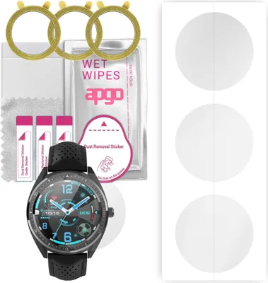 Produktbild von apgo 3 Stück Schutzfolie, klar, kompatibel mit G.Rossi SW011 Smartwatch, Hydrogel Displayschutzfolie mit Positionierhilfe, Displayfolie, robust und kratzfest