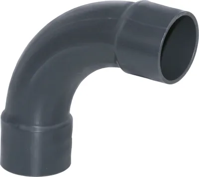 Produktbild von HAF 1x PVC Fittings Bogen 90° mit 40mm x 40mm | Klebemuffe x Klebemuffe | Winkelverbinder aus grauem PVC-U | PN16 für PVC Rohr, Schwimmbad & Teich