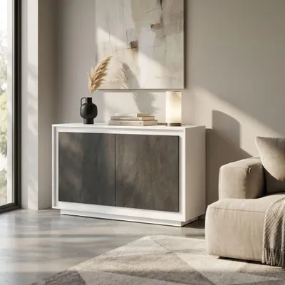 Immagine prodotto di Milani Home - madia credenza moderna 140 x 50 x 80 cm, antracite, truciolare bilaminato