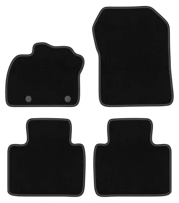 Produktbild von Velours-Fußmatten für Renault Zoe 2013- (Schrägheck) – 4-tlg, Schwarz, passgenau – Wielganizator BASIC
