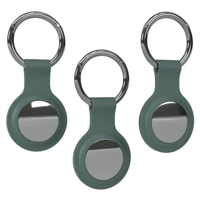 Produktbild von EAZY CASE - 3er Set Schlüsselanhänger für AirTag Anhänger Hülle Silikon Dunkelgrün AirTags Schutzhülle Air Tracker Schlüsselanhänger Ring geeignet auch als Air Tag Anhänger für Hund, Katze, Kinder