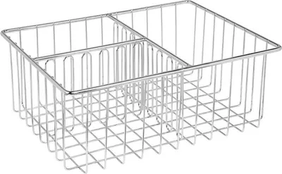 Produktbild von mDesign Deckelhalter Aufbewahrungskorb Metall Organizer 3 Fächer Metall Silber
