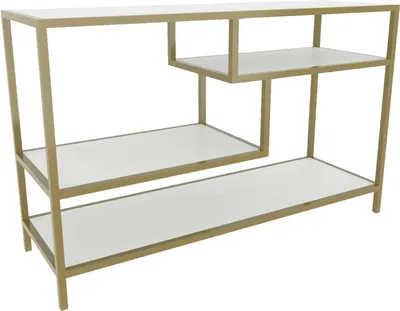 Image de Ivette - Meuble TV, 120x39x75 cm or, 3 Étagères