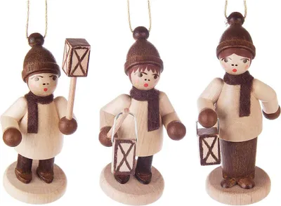 Produktbild von Christbaumschmuck Laternenkinder natur (3 Stück  - 6cm) von Dregeno Seiffen