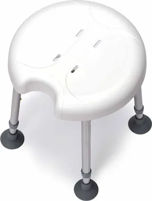 Produktbild von Drive Medical Duschhocker Delphi Plus mit einer Hygieneaussparung weiß