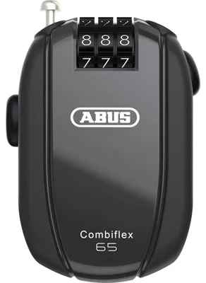 Immagine prodotto di ABUS Combiflex - lucchetto per il fissaggio di sci, caschi, passeggini e bagagli - StopOver 65 - lunghezza 65 cm - spessore 1,2 mm - con codice di combinazione - nero