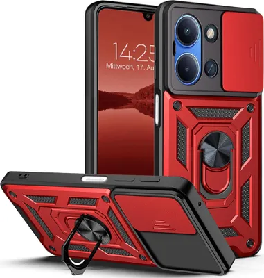 Produktbild von Armor Handyhülle für Xiaomi Redmi 15C Kameraschutz Handy Panzer Case Cover Schutzhülle Outdoor Farbe: Rot