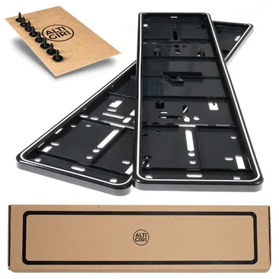 Original ALTI GIRI Premium Kennzeichenhalter + 8x SCHRAUBEN / RAHMEN IN WEISS in der Farbe von Konrad Rej / Alti Giri