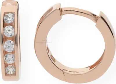 Produktbild von Creolen Silber 925 Roségold plattiert Zirkonia JL10-06-0313 JuwelmaLux