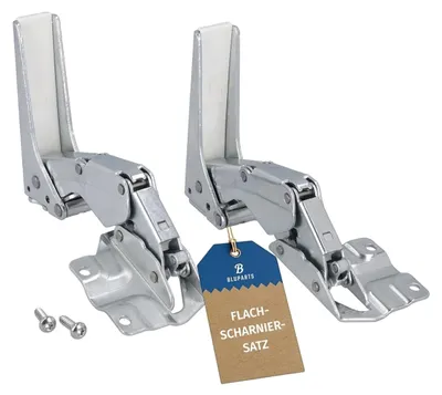 Produktbild von easyPART passend für 10090990 BOSCH Türscharnier Set oben unten wie SIEMENS 12004051 für Kühlschrank
