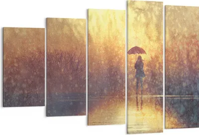 Produktbild von Bild auf Leinwand - Leinwandbild - Frau Regen - 150x100cm - Wand Bild - Wanddeko - Wandbilder - Leinwanddruck - Bilder - Kunstdruck - Wanddekoration - Leinwand bilder - Wandkunst - EG150x100-3755
