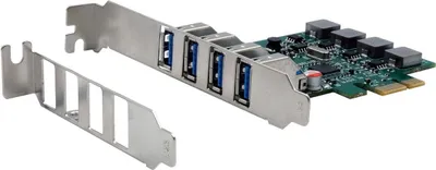 Imagen del producto de Tarjeta PCIe USB 3.2 Gen 1 de EXSYS GmbH con 4 puertos, 3A (Renesas) (EX-11194)