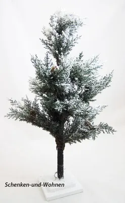 Produktbild von Dekorative Deko-Tanne mit kleinen Zapfen verschneit, grün-weiß ca.50 x 100 cm