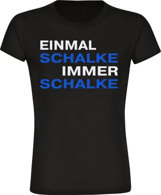 Produktbild von multifanshop Damen T-Shirt - Schalke - Einmal Immer, schwarz, Größe M