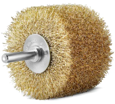 Produktbild von S&R Stahldraht Rundbürste, Schleifbürste Messing 80 mm x 35 mm
