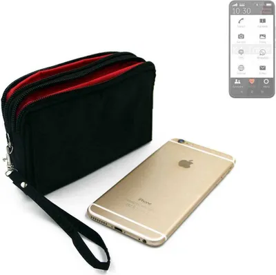 Produktbild von K-S-Trade Schutz Hülle Handy Hülle kompatibel mit Gigaset GS5 Senior Gürteltasche Travelbag Handytasche mit Zusatzfächern, schwarz