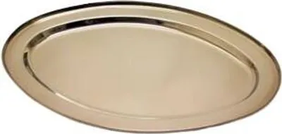 Produktbild von Servierplatte Edelstahl Platte oval 40 x 26 cm silberfarben Haushalt Gastrobedarf Schulz 210020