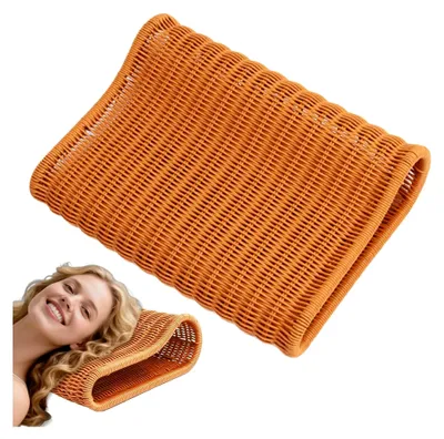 Produktbild von Sauna Kopfkissen - Ergonomisches Kissen mit Kopfstütze - Handgewebtes, waschbares Kissen für Rückenstütze
