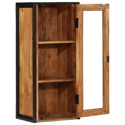 Produktbild von vidaXL Bad-Wandschrank 40x30x90 cm Massivholz Akazie und Eisen