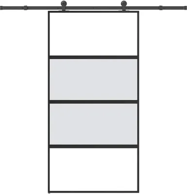 Produktbild von Möbel Schiebetür mit Beschlag 102,5x205 cm Hartglas & Aluminium - Haustüren 3333000