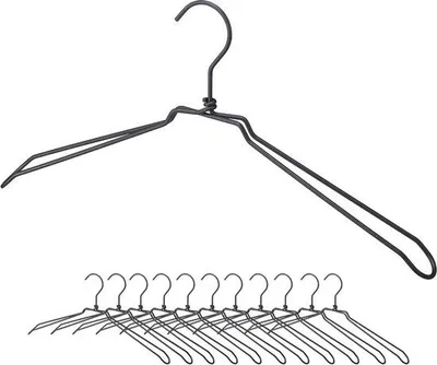 Obrázok produktu pre Čierne kovové vešiaky, sada 12 ks, 45 cm