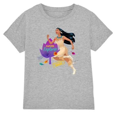 Produktbild von Disney Pocahontas Natur Explorer Kinder T-Shirt, Athletisches Heather-Grau, 7–8 J – Größe 7-8 Jahre, Athletic Heather