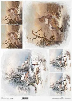 Produktbild von Reispapier für Decoupage A3 ITD-1109L vintage Ansichten