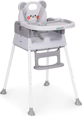 Obrázok produktu pre ECOTOYS 3v1 jedálenská stolička pre deti, šedá