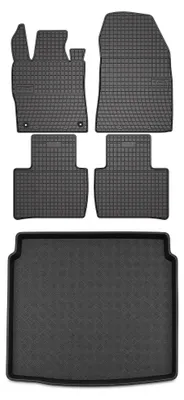 Productafbeelding van Rubberen automatten + kofferbakmat voor Peugeot 408 II vanaf 2023 – 5-delig, zwart, op maat – Wielganizator SolidPRO