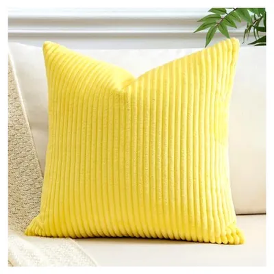 Produktbild von 1 Stück Kissenbezug aus Cord für dekorative Kissen in Gelb (40x40cm)