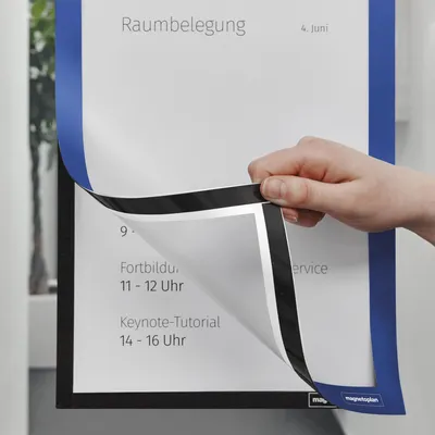 Produktbild von magnetoplan Inforahmen magnetofix blau DIN A4 2 Stück selbstklebend