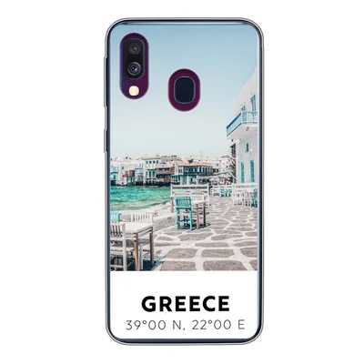 Produktbild von MuchoWow® Handyhülle Schutzhülle Hülle für Samsung Galaxy A40 Griechenland - Meer - Blau Silikon Softcase Handy Hülle - Handy-Tasche