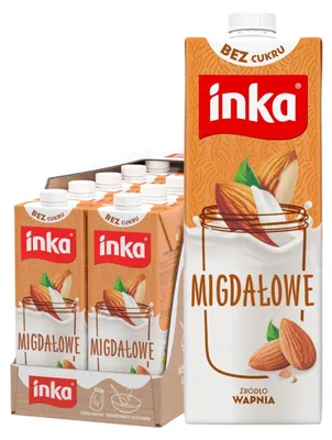 Zdjęcie produktu dla Inka Mandeldrink bez cukru, 10 x 1 litr - z wapniem, wegański i bez laktozy