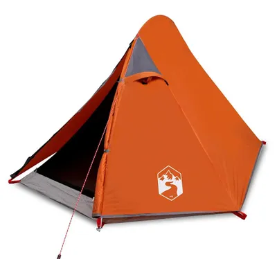 Produktbild von vidaXL Kuppel-Campingzelt 2 Personen Grau und Orange Wasserdicht