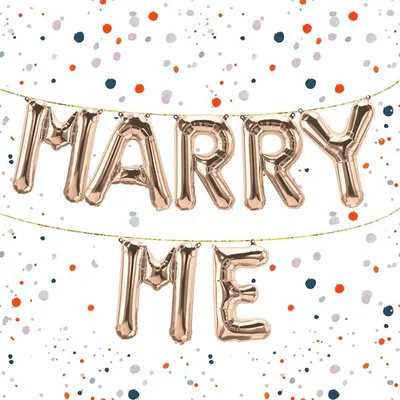 Produktbild von Folienballon Schriftzug Marry Me, Rosegold, ca. 80 cm für Luftbefüllung
