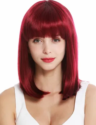 Produktbild von WIG ME UP Perücke Longbob schulterlang Pony Rot Violett VK-1-118H99J