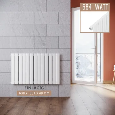 Produktbild von SONNI Paneelheizkörper 630×1004mm Einlagig Weiß Vertikal Heizkörper