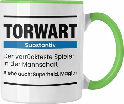Produktbild von Trendation - Torwart Geschenk Tasse Lustiger Spruch Torhüter (Grün)