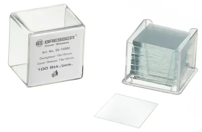 Produktbild von Bresser Deckgläser 22 x 22 mm für Mikroskope 0,13 bis 0,17 mm 100 Stück